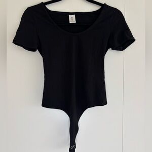 black short sleeve bodysuit